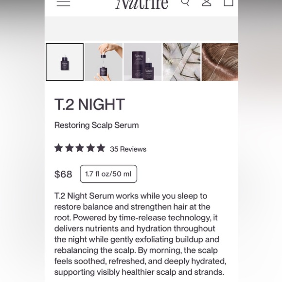 Nutrire T-2 Night Scalp Serum. New! - Picture 3 of 5